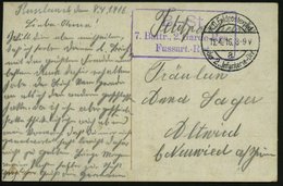 1916 (11.4.) DEUTSCHES REICH, Feldpost-1K-Brücke: 2. Inf. Div. + Briefstempel: 2. Garde-Res. Fussart.-Rgt., Kitsch-Feldp - Other & Unclassified