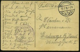1916 (12.7.) DEUTSCHES REICH, Feldpost-1K-Brücke: 84. Inf. Div. + Briefstempe Feld-Artl. Regt. 248 (Ostfront), Künstler- - Other & Unclassified