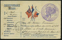 1914 (28.12.) FRANKREICH, Patriotische Feldpostkarte Mit Entente-Flaggen + Briefstempel 150. Inf. Regt. (n. Bar Sur Sein - Other & Unclassified