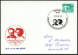 1988 (23.9.) 5010 ERFURT 1, PP 10 Pf. PdR.: Karl Liebknecht U. Rosa Luxemburg, KPD (ermordet Von Rechten Militärs 1919)  - Other & Unclassified