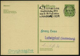 1933 (26.8.) HANNOVER-LINDEN 1, Maschinen-Werbestempel "Stahlhelmtag" (= Bund Der Ehem. Frontsoldaten, 1918 Von Franz Se - Otros & Sin Clasificación