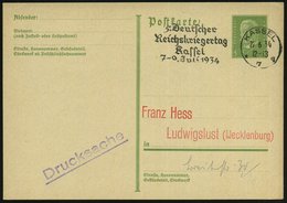 1934 (22.6.) KASSEL 7, Maschinen-Werbestempel "5. Deutscher Reichskriegertag", Dieser Fand Wegen Des "Röhm-Putsches" (Er - Autres & Non Classés