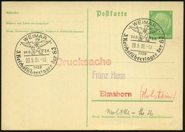 1938 (Mai) WEIMAR, Sonderstempel "3. Reichsführerlager HJ" (Zelte), Inl.-Karte (Bo.15) - III. Reich 1933-45 & Hitler-Jug - Altri & Non Classificati