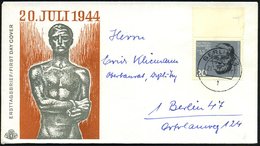 1964 (21.7.) BRD /  BERLIN, 20 Pf. Dietrich Bonhoeffer (Theologe, "Bekennende Kirche"), Randstück + Stempel Von Berlin ( - Other & Unclassified