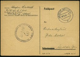 1942 (18.11.) AMBERG 2, 2K-Steg + Briefstempel: Heeres-Unteroffz.-Artillerie-Schule Amberg, Feldpostkarte (n. Apolda) -  - Other & Unclassified