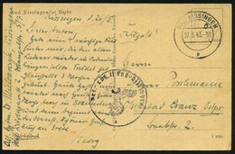 1943 (27.5.) BAD KISSINGEN, 2K-Steg + Briefstempel: Res. Laz.(arett) 11 Bad Kissingen, Feldpost-Ak. (Markt) (n. Cranz/Os - Autres & Non Classés