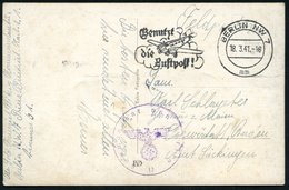 1941 (18.3.) BERLIN NW 7, Maschinen-Werbestempel + Briefstempel: Kommandant Von Berlin (UZ 12), S/ W.-Foto-Feldpost-Ak.: - Altri & Non Classificati