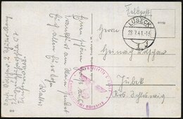 1941 (28.7.) LÜBECK 1, 1K-Brücke + Roter Briefstempel: Fp.-Nr.L 22517, Luftgaupostamt Nürnberg = 5./  Res.-Flak Abt. 297 - Sonstige & Ohne Zuordnung