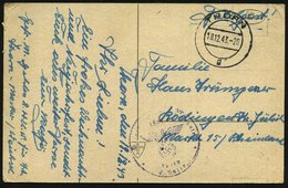 1943 (18.12.) THORN, 2K-Steg + Briefstempel (teils Etw. Undeutl.): Schule IV Für Fahnenjunker D. Jnf.(antrie) + Hs. Abs. - Other & Unclassified
