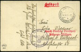 1941 (14.5.) BÖHMEN & MÄHREN, 2K-Steg: OLMÜTZ + Briefstempel: Ers. Btl. 35-- 1. Kp., Feldpostkarte (rs. Schürfspuren) (n - Other & Unclassified