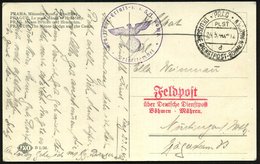 1940 (24.5.) BÖHMEN & MÄHREN, 2K-Steg: PRAG PLST + Briefstempel: Kraftfahr-Ersatz-Abtl. 5 /  1.Komp., Monochrome Foto-Fe - Other & Unclassified