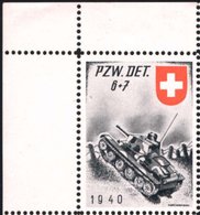1940 SCHWEIZ, Feldpost-Soldatenmarke: PZW. DET. 6 + 7 = Schwed. Panzer Landswerk, Bogen-Eckrandstück, Postfrisch (Su.3.3 - Other & Unclassified