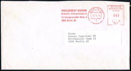 1979 (31.8.) 1 BERLIN 33, Absender-Freistempel: PROCUREMENT DIVISION: = US.-Army-Versorgung In West-Berlin, Orts-Dienstb - Other & Unclassified