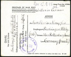 1946 (5.8.) GROSSBRITANNIEN /  KONTROLLRAT, Viol. 1K: P.O.W. CAMP No.260.. (= Hardwick Heath Camp) Kriegsgefangenen-Kart - Andere & Zonder Classificatie