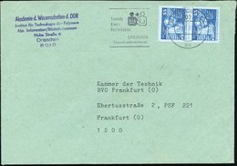 1990 (19.7.) 8024 DRESDEN 24, Maschinen-Werbestempel "Spende Blut..", VGO-Dienstbfrief Akademie Der Wissenschaften Der D - Sonstige & Ohne Zuordnung