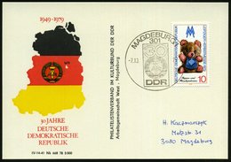 1979 (7.10.) 301 MAGDEBURG 1, Sonderstempel "30 Jahre DDR" (Staatswappen) Auf Motivgleicher Sonderkarte (Mi.2452 EF) - S - Autres & Non Classés