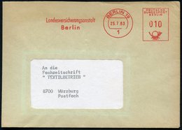 1963 (25.7.) 1 BERLIN 19, Absender-Freistempel Landesversicherungsanstalt (Berlin = Bundesland!) Rs. Abs.-Vordruck, Dien - Sonstige & Ohne Zuordnung
