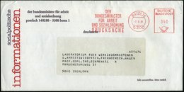 1981 5300 BONN 14, Absender-Freistempel BUNDESMINISTER FÜR ARBEIT U. SOZIALORDNUNG, Dienstbrief - Geschichte Der Bundesr - Autres & Non Classés