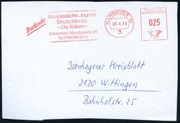 1973 (5.4.) 3 HANNOVER 10, Absender-Freistempel "Die Falken" (SPD-Jugend-Organisation), Bedarfs-Vorderseite - Geschichte - Altri & Non Classificati