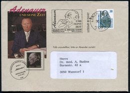 1992 7073 LORCH 1, Absenderstempel: Fa. Sieger: Adenauer.. (Kopfbild) = Vorausentwertung Auf Passendem Reklamebrief - Ge - Sonstige & Ohne Zuordnung