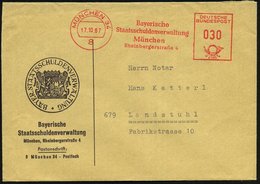 1967 8 MÜNCHEN 34, Absender-Freistempel Bayer. Staatsschuldenverwaltung, Dienstbrief - Geschichte Der Bundesrepublik Deu - Sonstige & Ohne Zuordnung