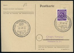 1947 (2.7.) NÜRNBERG, Sonderstempel SPD-Parteitag, Inl.-Karte (Bo.86) - Geschichte Der Bundesrepublik Deutschland 1949-1 - Other & Unclassified