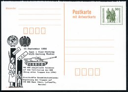 1990 D.D.R. (VGO) 30 Pf. Amtl. Ganzsache Goethe/ Schiller, Frageteil + Zudruck: KSZE-Vertrag über Abzug Der Sowjetarmee  - Autres & Non Classés