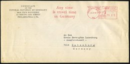1965 (22.7.) U.S.A., Absender-Freistempel: PHILADELPHIA DES Konsulats Der BRD, Übersee-brief - Geschichte Der Bundesrepu - Other & Unclassified