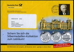 2009 (16.3.) 92637 WEIDEN OPF., 145 C. Heuss Sonder-Dienstganzsacvhe Versandstelle Post: Reichstag (rs. Bode-Museum) U.  - Other & Unclassified