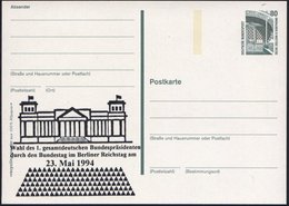 1994 (23.5.) BRD, 80 Pf. Amtl. Ganzsache Bauwerke + Zudruck: Wahl Des 1. Gesamtdeutschen Bundespräsidenten.. Im Berliner - Otros & Sin Clasificación