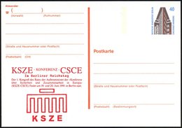 1980 (Juni) BERLIN, Amtl. Ganzsache 40 Pf. Chilehaus + Zudruck: KSZE-Konferenz (stilis. Brandenburger Tor), Ungebr. (Mi. - Otros & Sin Clasificación