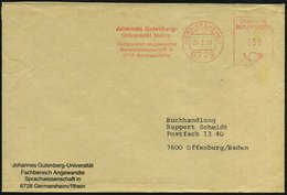 1987 (26.2.) 6728 GERMERSHEIM, Absender-Freistempel: Johannes Gutenberg-Universität Mainz (Sprachwissenschaft), Fernbrie - Other & Unclassified