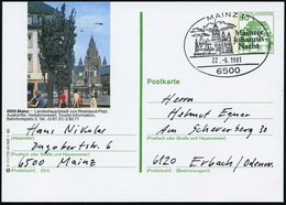 1981 (22.6.) 6500 MAINZ 1, Sonderstempel Johannis-Nacht = Mainzer Dom, Motiv- U. Ortsgleiche Bildganzsache 50 Pf. Burgen - Sonstige & Ohne Zuordnung