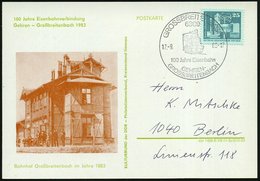 1983 (17.9.) 6309 GROSSBREITENBACH, Jubil.-Sonderstempel "100 Jahre Eisenbahn" (Dampflok) Auf Sonderkarte: Bahnhof Großb - Autres & Non Classés