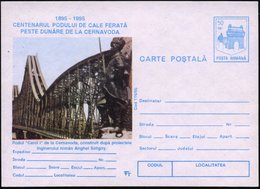 1995 RUMÄNIEN, 50 L. Bild-Ganzsache: 100 Jahre Donau-Eisenbahnbrücke Von Cernavoda, Ungebr. - Eisenbahn & Zubehör / Rail - Other & Unclassified