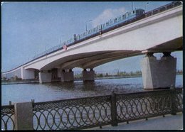 1972 UdSSR, 3 Kop. Bild-Ganzsache Komsomolzen: Moskau , S-Bahn- U. Eisenbahn-Brücke (mit S-Bahn), Ungebr. - Eisenbahn &  - Altri & Non Classificati