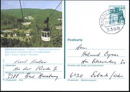 1979 3388 BAD HARZBURG 1, 40 Pf. Bildganzsache Burgen: Bad Harzburg Kurort.. Mit Golf, Tennis.. Wandern = Seilbahn + Ort - Autres & Non Classés