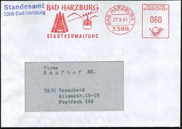 1981 3388 BAD HARZBURG 1, Kommunaler Absender-Freistempel Stadtverwaltung = Seilbahn, Fernbrief - Seil- & Bergbahnen / C - Other & Unclassified