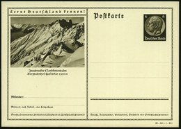 1939 Innsbruck, 6 Pf. Bild-Ganzsache Hindenbrg: Nordkettenbahn, Bergbahnhof Hafelekar, Ungebr. (Mi.P 236/39-141-1-Bild 1 - Sonstige & Ohne Zuordnung