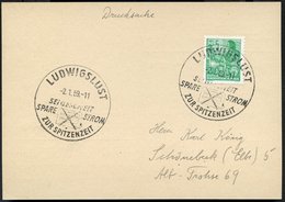 1959 (2.1.) LUDWIGSLUST, Handwerbestempel: SPARE STROM.. = Durchkreuzter Elektro-Heizlüfter, Inl.-Karte (Bo.5) - Energie - Otros & Sin Clasificación