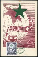 1953 (25.7.) JUGOSLAWIEN, 15 Din. "38. Welt-Esperanto-Kongress" + Grüner ET-Sonderstempel: ZAGREB Auf Maximumkarte (2x K - Other & Unclassified