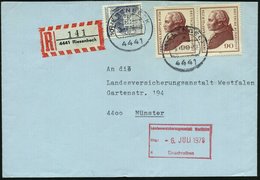 1978 B.R.D., 90 Pf. Immanuel Kant, Paar U. Zusatz-Frankatur (gest. + RZ: 4441 Riesenbeck), Fern-R-Brief (Mi.2x 806 U.a.) - Other & Unclassified