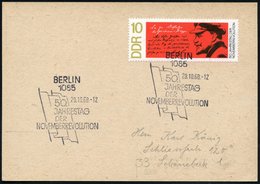 1983 1085 BERLIN, 10 Pf. 50 Jahre Oktober-Revolution /  Lenin + Passender ET-Sonderstempel: 1085 BERLIN (Flagge), Inl.-K - Other & Unclassified