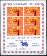 1962 GROSSBRITANNIEN, CEPT-Vignettenblock "EUROPASTAMP 1962 LONDON" (orange/ Gelb) + 4er-Block Grau/ Grün, Je Postfrisch - Other & Unclassified