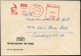 1973 69 JENA, Absender-Freistempel Von VEB Carl Zeiss = Mikroskop, Firmenbrief Mit Firmenlogo - Optik & Licht / Optics & - Otros & Sin Clasificación