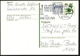 1979 (20.2.) 6300 LAHN 2, Maschinen-Werbestempel: 125 JAHRE MIKROSKOPE.. (Mikroskop), Bedarfskarte (Bo.S 1295 A , Letztj - Other & Unclassified