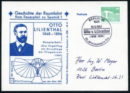 1982 (10.8.) 1025 BERLIN 25, Sonderstempel: Otto V. Lilienthal (= Irrtümlich "v.(on)", Lilienthal War Nicht Adlig!) Lili - Otros & Sin Clasificación