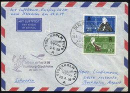 1959 (14.4.) BERLIN NW 7, Erstflug Lufthansa Hamburg - Stockholm, DDR-Mitläufer-Erstflugbrief  Mit DLH-Flugbestätigungss - Other & Unclassified