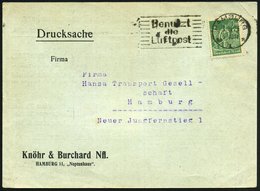 1923 (8.5.) HAMBURG 1, Maschinen-Werbestempel: Benutzt Die Luftpost Auf Infla-Reederei-Reklamebrief! (Bo.S 20 A) - Luftp - Autres & Non Classés