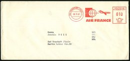 1961 (16.3.) (16) FRANKFURT (MAIN) 1, Absender-Freistempel: AIR FRANCE (Jet "Caravelle" + Globus) Inl.-Brief - Fluggesel - Other & Unclassified